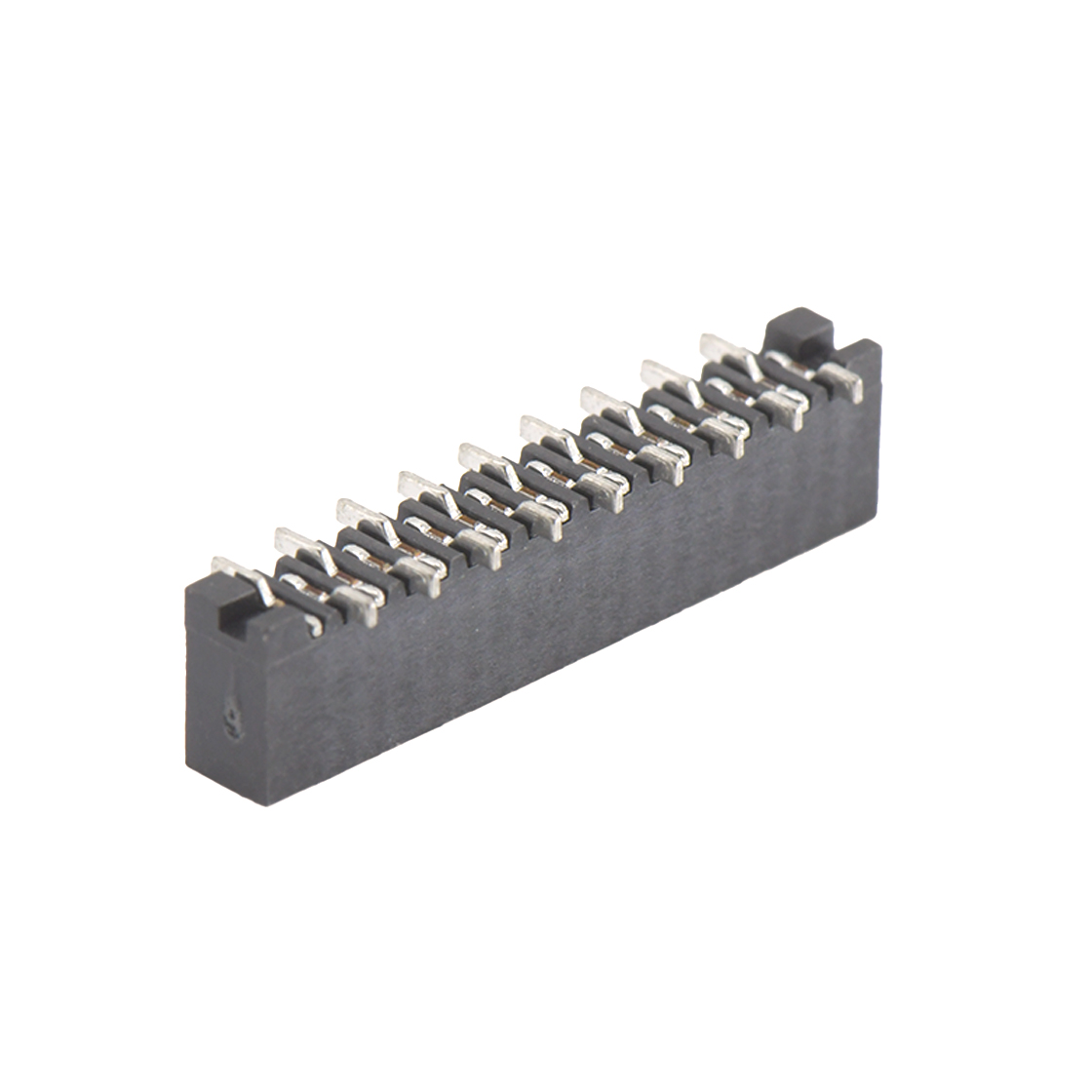 F1005 FPC FFC连接器Pitch 1.00mm 180° C型单排立贴 正脚 18Pin黑色